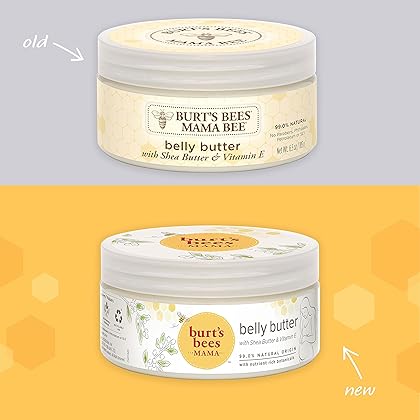 Burt's Bees Mama Belly Butter Skin Care, Pregnancy Lotion & Stretch Mark Cream, with Shea Butter and Vitamin E, 99% Natural, 6.5 Ounce
