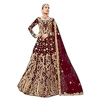 Bridal Stitched Velvet Lehenga Choli Wedding Party Muslim Wear 8941