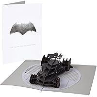 DC Comics Father's Day Batman Batmobile Pop-Up Greeting Card for Men, All Occasions - Blank Inside - Birthday Card Gift for Father, Husband, Dad - 5 x 7 inches