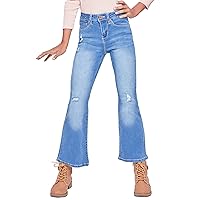 YMI Girls' Basic 1-Button Clean Hem Flare Jean