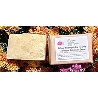 Tallow Shampoo Bar for Oily Hair- Rose Geranium Scent