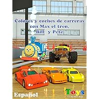 Colores y coches de carreras con Max el tren, Bill el camión monstruo y Pete el camión - juguetes