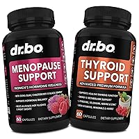 Menopause Support & Thyroid Support Supplements - Support for Hot Flashes, Night Sweats & Mood Swings with Dong Quai, Black Cohosh - Thyroid Supplement with L-Tyrosine Selenium Iodine Zinc Ashwagandha