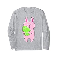happy easter bunny cute eggs Long Sleeve T-Shirt