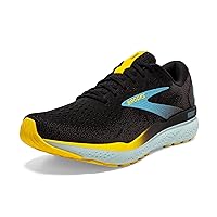 Brooks Men’s Ghost 16 Neutral Running Shoe - Black/Forged Iron/Blue - 10.5 Wide