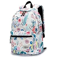 Kinmac Water Resistant Laptop Travel Outdoor Backpack with USB Charging Port for 13 inch 14 inch and 15.6 inch Laptop (Flowers)