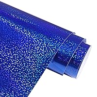 AHIJOY Holographic Sparkle Vinyl Blue Adhesive Vinyl Roll 12