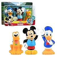 Disney Junior Mickey Mouse Bath Toy Set, Includes Mickey Mouse, Donald Duck, and Pluto Water Toys, Officially Licensed Kids Toys for Ages 3 Up by Just Play