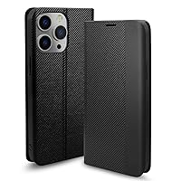 MYBAT Pro Executive Series Flip Wallet Leather Case for iPhone 15 Pro Max Case with Card Slot,3D Textured Design,Microfiber Lining Shockproof Drop Protection Black