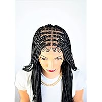 13X6 28 inch Lace Frontal Knotless Hand Braided Free Part with Baby Hair Wig for Black Women. Lightweight Hand-Tied Lace Front Box Braids