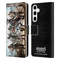 Head Case Designs Officially Licensed Assassin's Creed Edward Group Black Flag Key Art Leather Book Wallet Case Cover Compatible with Samsung Galaxy S24+ 5G