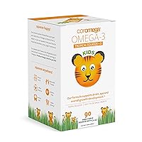 Kids Omega 3 Fish Oil Supplement, 650mg of Omega-3s, Tropical Orange + Vitamin D, 90 Single Serve Squeeze Packets