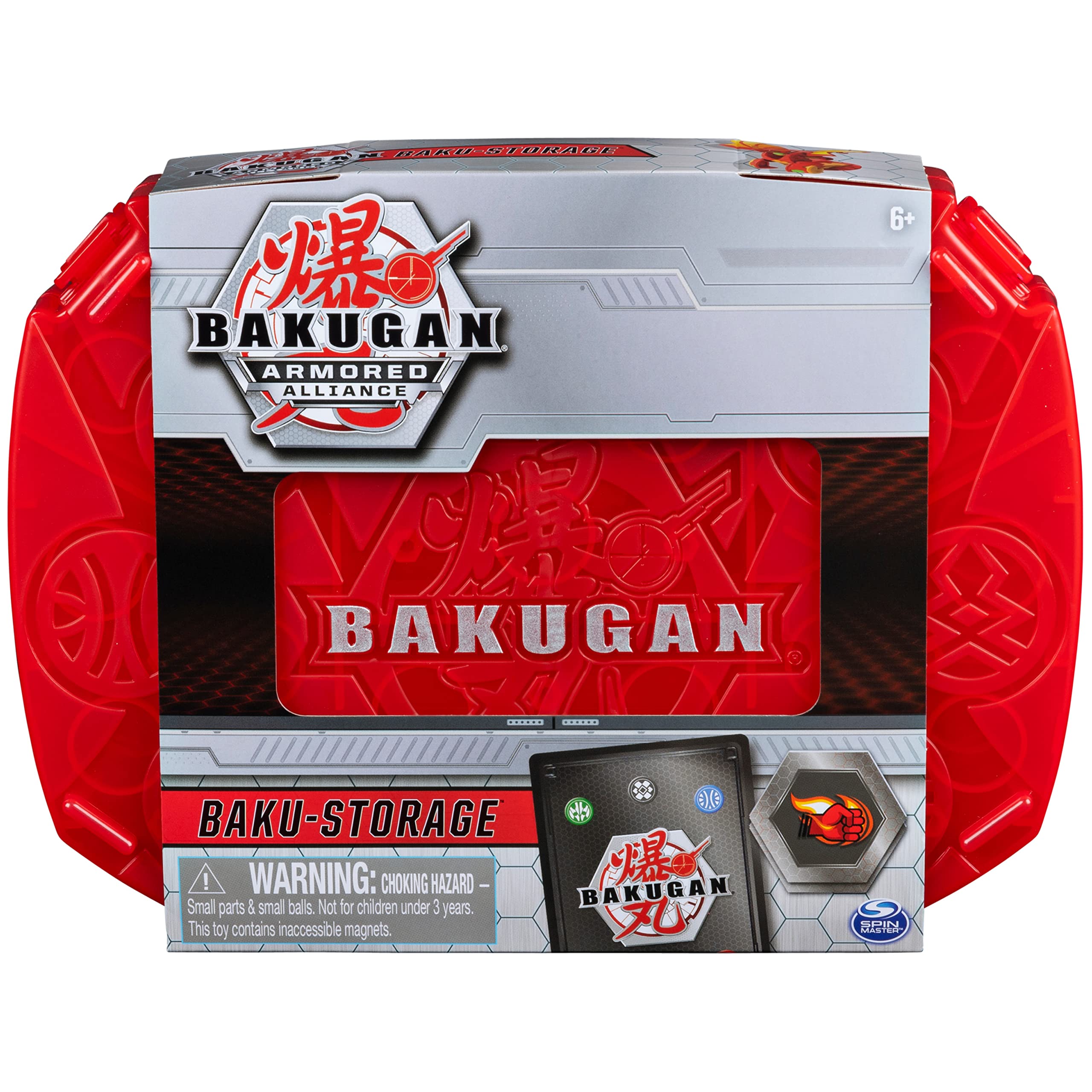 Bakugan, Baku-Storage Case with Dragonoid Collectible Action Figure and Trading Card, Red