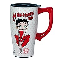Spoontiques - Ceramic Travel Mugs - Betty Boop Cup - Hot or Cold Beverages - Gift for Coffee Lovers