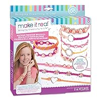 Make It Real - Macrame Friendship Bracelet Making Kit for Girls - Kids String Bracelet Making Kit - Friendship Bracelet Craft Kit w/Thread, Beads & More - DIY Bracelet Kit for Girls 8-10-12-14