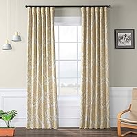 HPD Half Price Drapes Printed Room Darkening Curtains for Bedroom, Living Room 50 X 84 (1 Panel), BOCH-KC16072C-84, Tea Time Yellow Gold