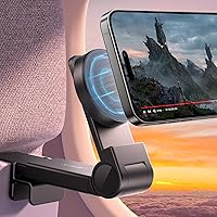 JSAUX Airplane Phone Holder Mount, Travel Essentials for Magsafe Accessories, Magnetic Plane Phone Holder Universal in Flight, Travel Accessories Must Haves, Phone Holder for Airplane for iPhone 12-15