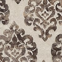 Damask Motif Design Soft Luxurious Thick Velvet Fabric Digital Printed Upholstery Material for Sofa Diwan Cushion Chair Craft Width 54 inches - Fabric by The Yard - Brown