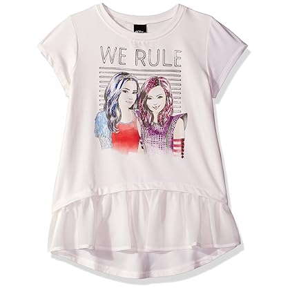 Disney D-Signed Girls' Big Descendants Chiffon Ruffle Hem Graphic T-Shirt