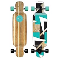 SOLA Bamboo Premium Graphic Design Complete Longboard Skateboard - 36 to 38 inch