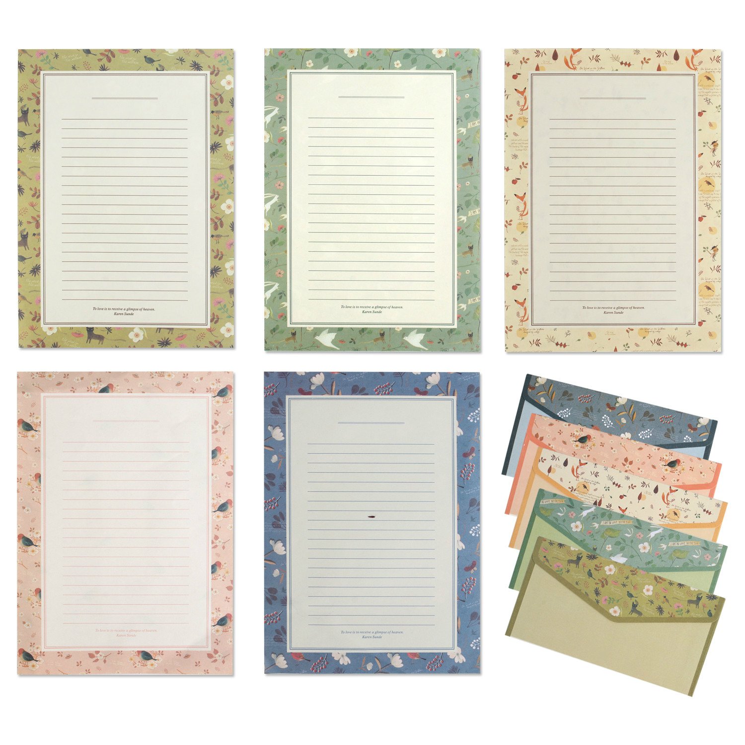 IMagicoo 48 Cute Lovely Writing Stationery Paper Letter Set with 24 Envelope / Envelope Seal Sticker (3)