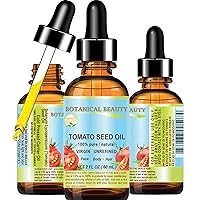 TOMATO SEED OIL 100% Pure Natural Virgin Unrefined Cold-pressed Carrier Oil 2 Fl oz 60 ml For Face, Skin, Body, Hair, Lip, Nails. Rich in Vitamin E, Lycopene by Botanical Beauty