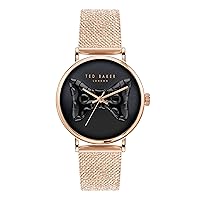 Ted Baker Ladies Stainless Steel Rose Gold Jewellery Mesh Band Watch (Model: BKPPHS3049I)
