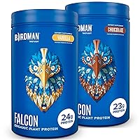 Falcon Vegan Protein Powder Organic, Stevia & Sugar Free, Plant Based, Low Carb, Dairy Free, Keto, Non Whey, Probiotic, Pea Protein | Combo Pack: Vanilla & Chocolate Flavors - 20 Servings Each