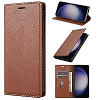 XYX Wallet Case for Samsung A03, Solid Color PU Leather Slim Phone Case Kickstand Card Slots Magnetic Flip Cover for Galaxy A03, Brown