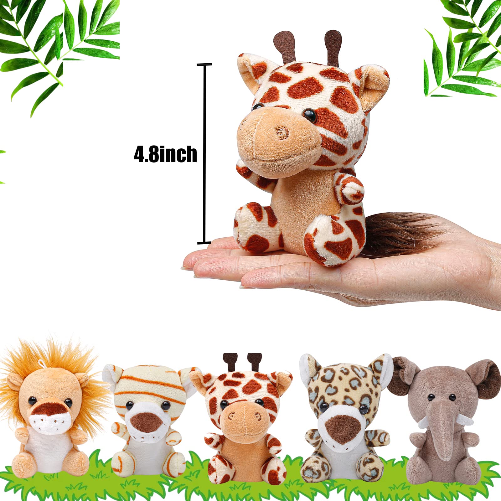 Mua Anboor 5pcs Small Stuffed Animals—Jungle Animal Plush Set  Inch Cute Safari  Stuffed Animals with Keychain for Animal Themed Party Favors (Sitting) trên  Amazon Anh chính hãng 2023 | Giaonhan247