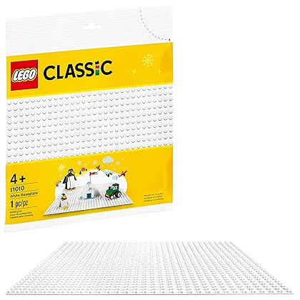 LEGO Classic White Baseplate 11010 Creative Toy for Kids, Great Open-Ended Imaginative Play Builders (1 Piece)