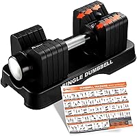 Adjustable Dumbbells - 15Lb 25Lb 43Lb 55Lb 90Lb 6in1 Dumbbells Adjustable Weight, Compact Quick Adjustable Dumbbells set/single for Full Body Exercise & Fitness Home Gym