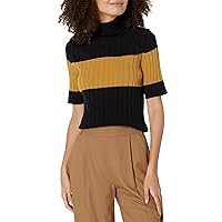 PS PAUL SMITH Women's Short Sleeve Roll Neck Sweater, Black, Large
