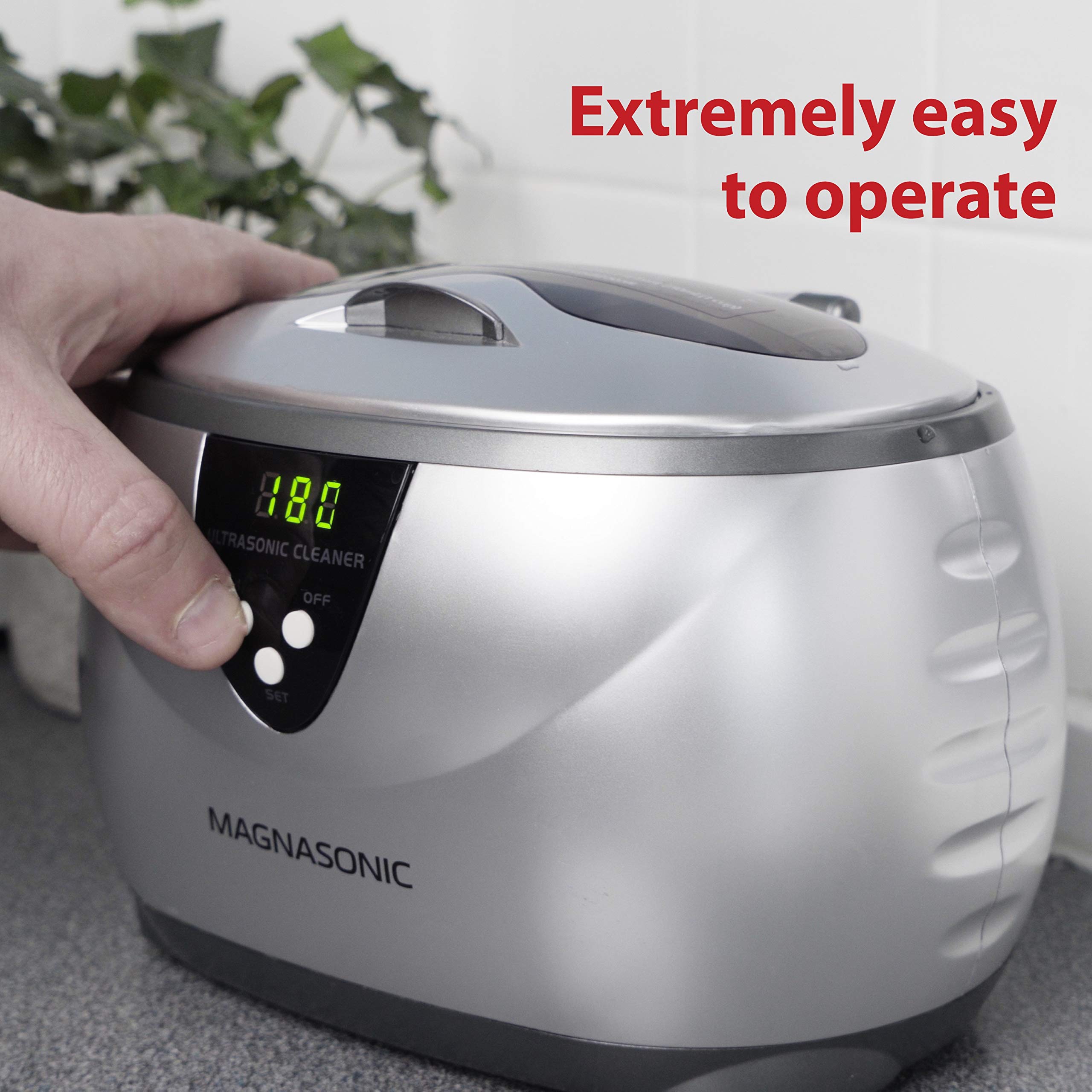 Magnasonic Professional Ultrasonic Jewelry Cleaner with Digital Timer for Eyeglasses, Rings, Coins (MGUC500)