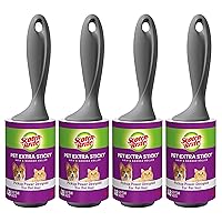 Pet Extra Sticky Lint Rollers, 4 Rollers, 48 Sheets Per Roller, 192 Sheets Total