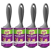 Scotch-Brite Pet Extra Sticky Lint Rollers, 4 Rollers, 48 Sheets Per Roller, 192 Sheets Total