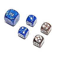 Bello Games Deluxe Marbleized Dice Sets-Brown/Blue 5/8