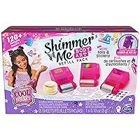 Cool Maker, Shimmer Me Body Art Refill Pack with Exclusive Glitter, 3 Metallic Foils, Over 120 Designs, Temporary Tattoo Kids Toys for Ages 8 and up