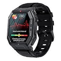PASNEW Smart Watch for Men, 1.8 Inch HD Tactical Sports Smart Watch, Military Fitness Tracker Watch with Heart Rate Blood Pressure Sleep Monitor for iPhone Android Phone