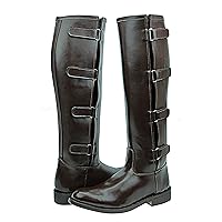 Mens Man Spirit Polo Players Boots Tall Knee High Leather Equestrian Brown