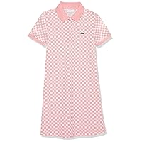Lacoste Girls Check Print Organic Cotton Polo Dress