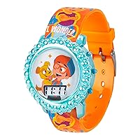 Blippi Educational LCD Watch for Kids - Flashing LED Lights, Colorful Learning Accessory, Comfortable Strap, with Bonus Gift Tin