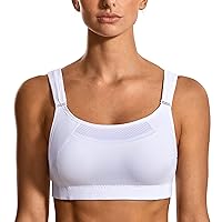 SYROKAN Front Adjustable Sports Bras for Women High Impact Wirefree Comfort No Bounce Support Workout Running Bra