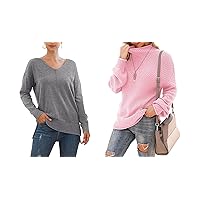 Jouica Women's Winter Batwing Sleeve Loose Pullover Sweater Knit Jumper,Large