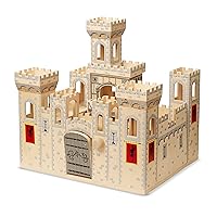 Melissa & Doug Deluxe Folding Medieval Wooden Castle - Hinged for Compact Storage H: 19.7 x W: 18.5 x D: 14.2