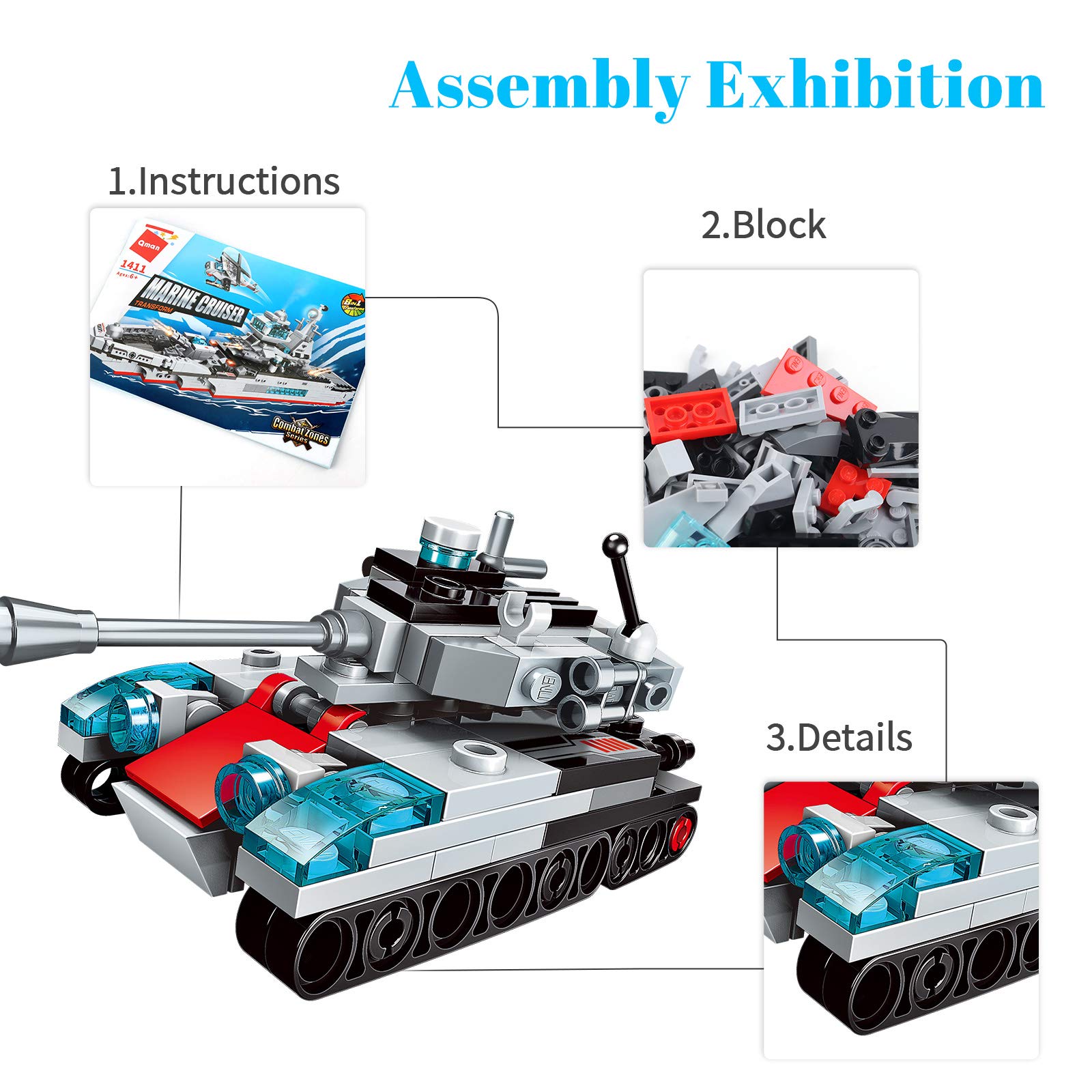 STEM Building Toys for Boys 6 7 8 Old, Gift for Adults and Kids Birthday, 700 PCS 17-in-1 Military Battleship Aircraft Carrier Toys for 9 10 11 12 Old Year Boys, Educational Toys for 6-10 Boys