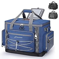 Maelstrom Soft Cooler Bag,Soft Sided Cooler,Insulated Hard-Bottom Beach Cooler,Ice Chest,Large Leakproof Camping Cooler,Portable Travel Cooler for Camping,Grocery Shopping,Blue,60 Can