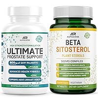 Best Over-The-Counter Prostate Support - Prostate Health Supplement (60 Capsules) + Beta Sitosterol - Natural Plant Sterols (90 Tablets)