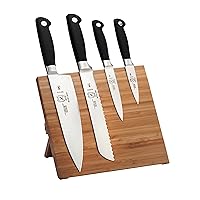 Mercer Culinary M21960BM Genesis 5-Piece Bamboo Magnetic Board and Knife Set, Black
