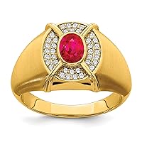 14k Natural Ruby and Natural Diamond Mens Ring RM6660-RU-022-YA